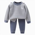 thumbnail image 1 of Wonitaaizi Baby Boy Outfit Long Sleeve Top+Pants Toddler Winter Clothes 2PC (12-13 Years,Navy), 1 of 5