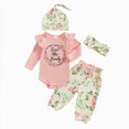 thumbnail image 1 of Wonitaaizi Baby Girl Clothes Newborn Infant Outfits Ruffle Romper+ Floral Pants + Cute Headband Sets for Girls(0-3 Months,Red), 1 of 7