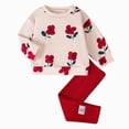 thumbnail image 1 of Wonitaaizi Baby Girl Clothes Toddler Fall Winter Outfits Girl Sweatshirt Pants Set 2Pcs Clothing Sets (2-3 Years,Red), 1 of 7