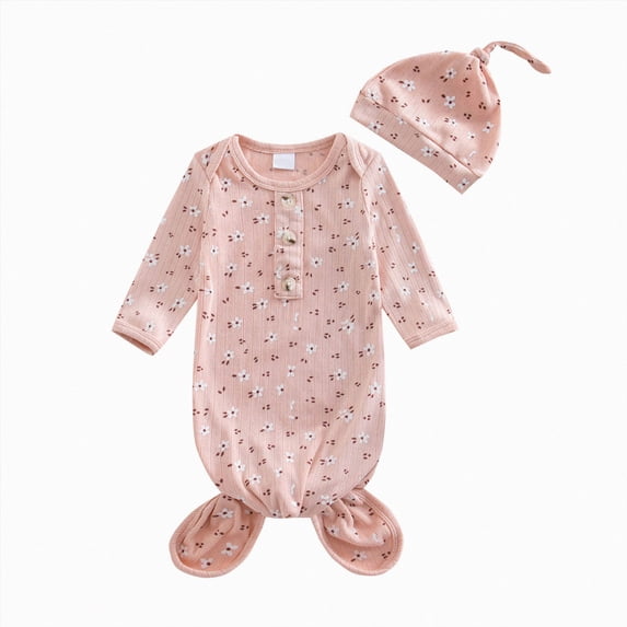 Wonitaaizi Baby Girl Gown Soft and Stylish Sleepwear for baby outfits Newborns 1PACK (0-3 Months,Pink)