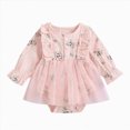 thumbnail image 1 of Wonitaaizi Baby Girl Romper Dress Flowers Baby Dress Romper Infant Fall Winter Festival Clothes (3-6 Months,Pink), 1 of 4