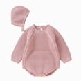 thumbnail image 1 of Wonitaaizi Baby Girl Sweater Oversized Romper Onesie Warm Fall Clothes Outfit Newborn 2PC (3-6 Months,Pink), 1 of 7