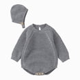 thumbnail image 1 of Wonitaaizi Baby Girl Sweater Oversized Romper Onesie Warm Fall Clothes Outfit Newborn 2PC (6-9 Months,Grey), 1 of 7