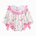 thumbnail image 1 of Wonitaaizi Baby Girls First Birthday Outfit 1st Birthday Romper Jumpsuit(6-12 Months,Pink), 1 of 6