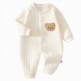 thumbnail image 1 of Wonitaaizi Baby Newborn Romper Clothes Long Sleeve Romper Baby Bodysuit Jumpsuit for Boys(0-3 Months,Beige), 1 of 7