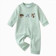 thumbnail image 1 of Wonitaaizi Baby Outfit Newborn Boy Jumpsuit Long Sleeve Romper Fall Winter Clothes (3-6 Months,Light Green), 1 of 7