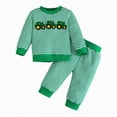 thumbnail image 1 of Wonitaaizi Baby Toddler Boy Fall Winter Clothes Pullover Pants Sets Infant Long Sleeve Sweatshirt Outfits (6-12 Months,Green), 1 of 5