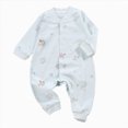 thumbnail image 1 of Wonitaaizi Boys Girls Long Sleeve Unisex Footless Newborn Baby Sleepers Pajamas Romper(12-18 Months,Light Blue), 1 of 4