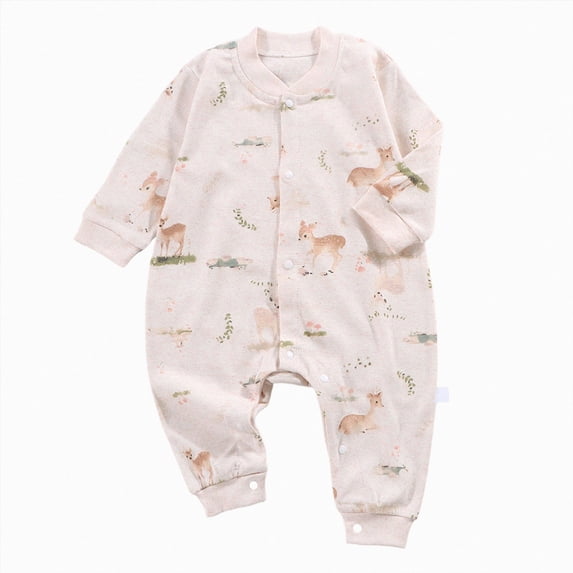 Wonitaaizi Boys Girls Long Sleeve Unisex Footless Newborn Baby Sleepers Pajamas Romper(6-12 Months,Brown)