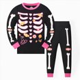 thumbnail image 1 of Wonitaaizi Boys Halloween Pajamas Pjs Kids Long Sleeve Holiday Sleepwear (7-8 Years,Black), 1 of 7