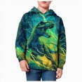 thumbnail image 1 of Wonitaaizi Boys Hoodie Kids 3D All Over Print Thin Pullover Sweatshirt (1-2 Years,Green), 1 of 6