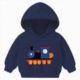 thumbnail image 1 of Wonitaaizi Boys Kids Train Fleece Hoodies Tractor Sweatshirts Fun Hooded Pullover (18-24 Months,Navy), 1 of 6