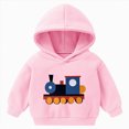 thumbnail image 1 of Wonitaaizi Boys Kids Train Fleece Hoodies Tractor Sweatshirts Fun Hooded Pullover (2-3 Years,Pink), 1 of 7
