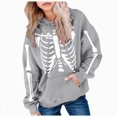 thumbnail image 1 of Wonitaaizi Girl Kids Halloween Hoodie with Pocket Skeleton Print Funny Pullover Oversized Sweatshirt for Girl (11-12 Years,Grey), 1 of 5