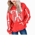 thumbnail image 1 of Wonitaaizi Girl Kids Halloween Hoodie with Pocket Skeleton Print Funny Pullover Oversized Sweatshirt for Girl (7-8 Years,Red), 1 of 5