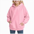 thumbnail image 1 of Wonitaaizi Girl's Oversized Hoodies Long Sleeve Hooded Top Lightweight Sweatshirt Pink for Size 3-4 Years, 1 of 7