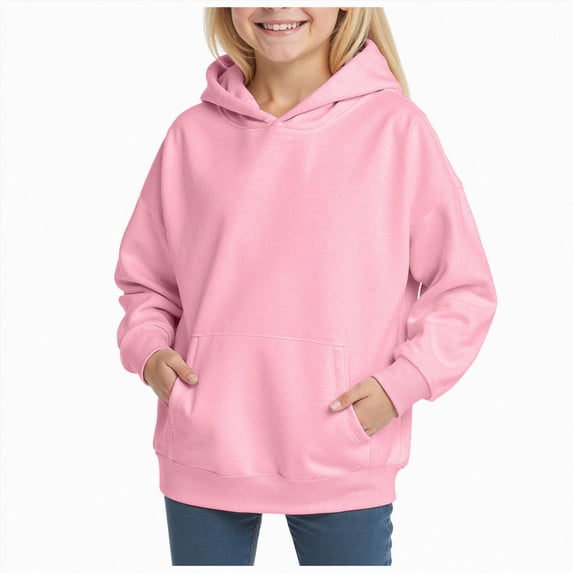Wonitaaizi Girl's Oversized Hoodies Long Sleeve Hooded Top Lightweight Sweatshirt Pink for Size 3-4 Years