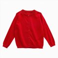 thumbnail image 1 of Wonitaaizi Girls Cardigan Sweater Toddler Long Sleeve Button Knit Solid Sweaters Tops (12-18 Months,Red), 1 of 6