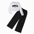thumbnail image 1 of Wonitaaizi Girls Clothes 2 Piece Outfit Ribbed T-Shirt Top + Cargo Pants, Girls Fall Clothing Set(9-10 Years,Black), 1 of 7