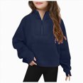 thumbnail image 1 of Wonitaaizi Girls Half Zip Sweatshirt Pullover Sweatshirts Fall Winter Fashion Clothes (13-14 Years,Blue), 1 of 5