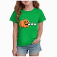 thumbnail image 1 of Wonitaaizi Girls Halloween Tshirts Toddler Short Sleeve Monster Truck Boo Ghost Dino Pumpkin Tee Tops Tshirts (2-3 Years,Green), 1 of 4
