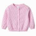 thumbnail image 1 of Wonitaaizi Girls Kids Cardigan Sweaters Crew Long Sleeve Knit Cardigan for Toddler Girls (4-5 Years,Pink), 1 of 5