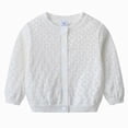 thumbnail image 1 of Wonitaaizi Girls Kids Cardigan Sweaters Crew Long Sleeve Knit Cardigan for Toddler Girls (4-5 Years,White), 1 of 5