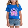 thumbnail image 1 of Wonitaaizi Girls Kids Halloween Tshirt Tshirts Ghost Clothes Short Sleeve Tee (3-4 Years,Dark Blue), 1 of 5