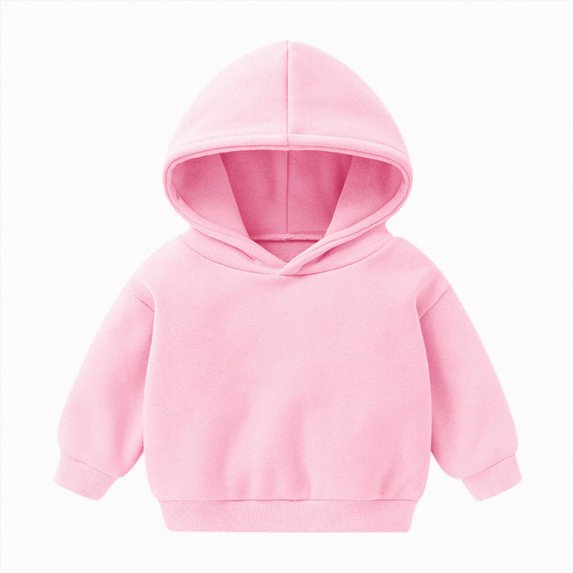 Wonitaaizi Girls Oversized Hoodies Basic Pullover Hooded Sweatshirts Casual Outfits Fall Winter Clothes (4-5 Years,Pink)