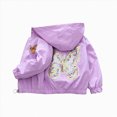 thumbnail image 1 of Wonitaaizi Girls Sequin Butterfly Jacket- Spring Fall Sparkle Hooded Windbreaker Shimmer Butterfly Lightweight Zip Up Coat (2-3 Years,Purple), 1 of 1