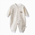 thumbnail image 1 of Wonitaaizi Girls Soft Unisex Footless Newborn Baby Sleepers Pajamas Romper Long Sleeve (6-9 Months,Beige), 1 of 1