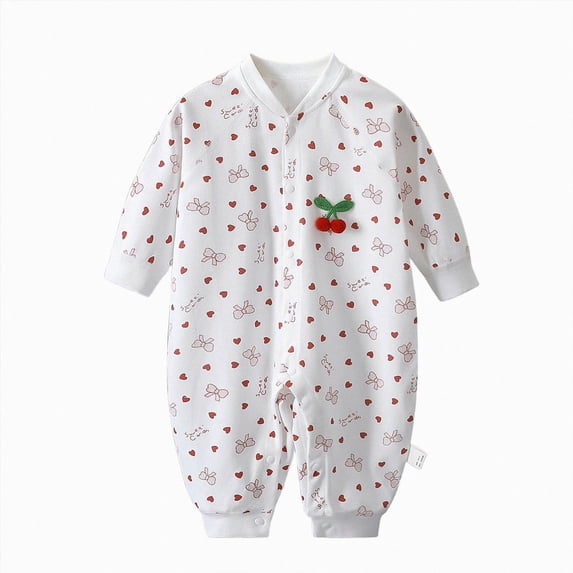 Wonitaaizi Girls Soft Unisex Footless Newborn Baby Sleepers Pajamas Romper Long Sleeve (6-9 Months,Light Pink)