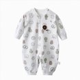 thumbnail image 1 of Wonitaaizi Girls Soft Unisex Footless Newborn Baby Sleepers Pajamas Romper Long Sleeve (6-9 Months,White), 1 of 3