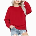 thumbnail image 1 of Wonitaaizi Girls Sweatshirts Pockets Teens Sweatshirt Long Sleeve Crewneck Pullover Tops Fall (11-12 Years,Red), 1 of 6