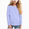 thumbnail image 1 of Wonitaaizi Girls Toddler Long Sleeve T Shirts Soft Tshirts Basic Tee Undershirts Solid Color Crew Neck Tops (3-4 Years,Light Purple), 1 of 7