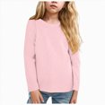 thumbnail image 1 of Wonitaaizi Girls Toddler Long Sleeve T Shirts Soft Tshirts Basic Tee Undershirts Solid Color Crew Neck Tops (4-5 Years,Pink), 1 of 7