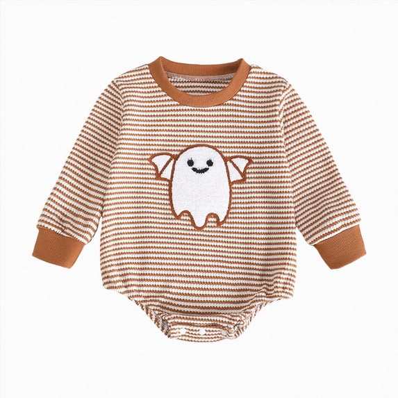 Wonitaaizi Halloween Baby Clothes Newborn Boy Pumpkin Romper Sweatshirt Fall Outfit(0-3 Months,Orange)
