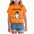 thumbnail image 1 of Wonitaaizi Halloween Graphic Tees for Girls Short Sleeve Crew Neck T Shirts Kids Summer Cute Orange for Size 2-3 Years, 1 of 7