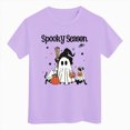 thumbnail image 1 of Wonitaaizi Halloween Graphic Tees for Girls Short Sleeve Crew Neck T Shirts Kids Summer Cute Purple for Size 5-6 Years, 1 of 7