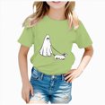 thumbnail image 1 of Wonitaaizi Halloween Shirts for Boys Ghost Pumpkin T-Shirts Kids Tees Tops Short Sleeve Halloween Tshirt Light Green for Size 18-24 Months, 1 of 4