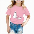 thumbnail image 1 of Wonitaaizi Halloween Shirts for Boys Ghost Pumpkin T-Shirts Kids Tees Tops Short Sleeve Halloween Tshirt Pink for Size 8-10 Years, 1 of 4