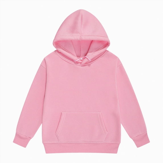 Wonitaaizi Hoodie Sweatshirts Girls Hooded Teen Girls Hoodie Pullover with Pockets Tops Kids Clothes Pink for Size 13-14 Years