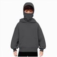 thumbnail image 1 of Wonitaaizi Hoodie for Girls Kids Windproof Hoodies Oversized Full Sweatshirt Jacket with Pockets Dark Gray for Size 14-15 Years, 1 of 7