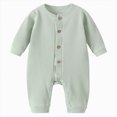 thumbnail image 1 of Wonitaaizi Infant Baby Boy Fall Clothes Long Sleeve Onesie Romper Jumpsuit Winter(12-18 Months,Green), 1 of 4