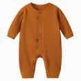 thumbnail image 1 of Wonitaaizi Infant Baby Boy Fall Clothes Long Sleeve Onesie Romper Jumpsuit Winter(12-18 Months,Khaki), 1 of 4