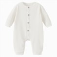 thumbnail image 1 of Wonitaaizi Infant Baby Boy Fall Clothes Long Sleeve Onesie Romper Jumpsuit Winter(12-18 Months,White), 1 of 7