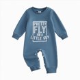 thumbnail image 1 of Wonitaaizi Infant Baby Boy Fall Jumpsuit Letter Print Long Sleeve Crew Neck Romper Newborn Spring Clothes (0-3 Months,Blue), 1 of 5