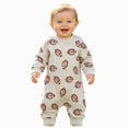 thumbnail image 1 of Wonitaaizi Infant Baby Boys Girl Football Outfit Print Funny Sport Sweatshirt Romper Playsuit Football Season Bodysuit Jumpsuit(12-18 Months,White), 1 of 7