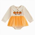 thumbnail image 1 of Wonitaaizi Infant Baby Girl Halloween Clothes Long Sleeve Romper Newborn Pumpkin Outfit(0-3 Months,Orange), 1 of 7