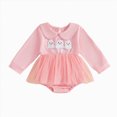 thumbnail image 1 of Wonitaaizi Infant Baby Girl Halloween Clothes Long Sleeve Romper Newborn Pumpkin Outfit(6-12 Months,Pink), 1 of 7
